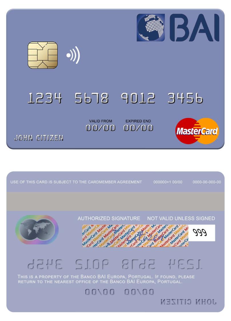 Portugal Banco BAI Europa mastercard